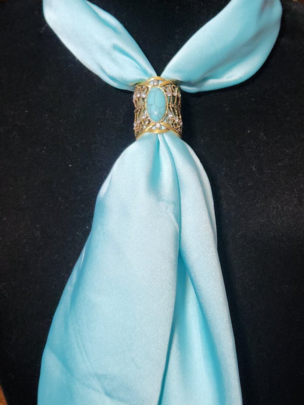 Choose Solid BLUES or GREENS Poly-Silk 27” Square SCARF by ORNAMENTS Ranch West